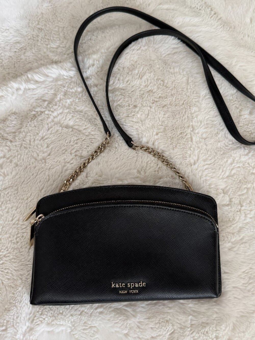 Kate Spade Spencer East West Phone Black Leather Crossbody Bag - Picture 5 of 15